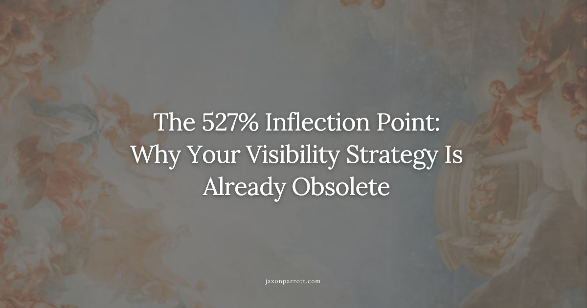 The 527% Inflection Point: Why Your Visibility Strategy Is Already Obsolete